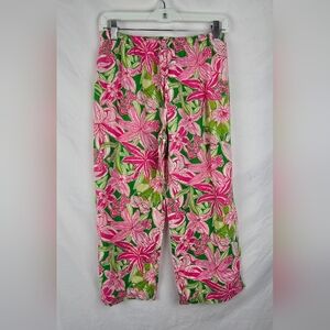 Lily Pulitzer Stargazer Tropical Floral Pull-on Cropped Lounge Pants sz Small